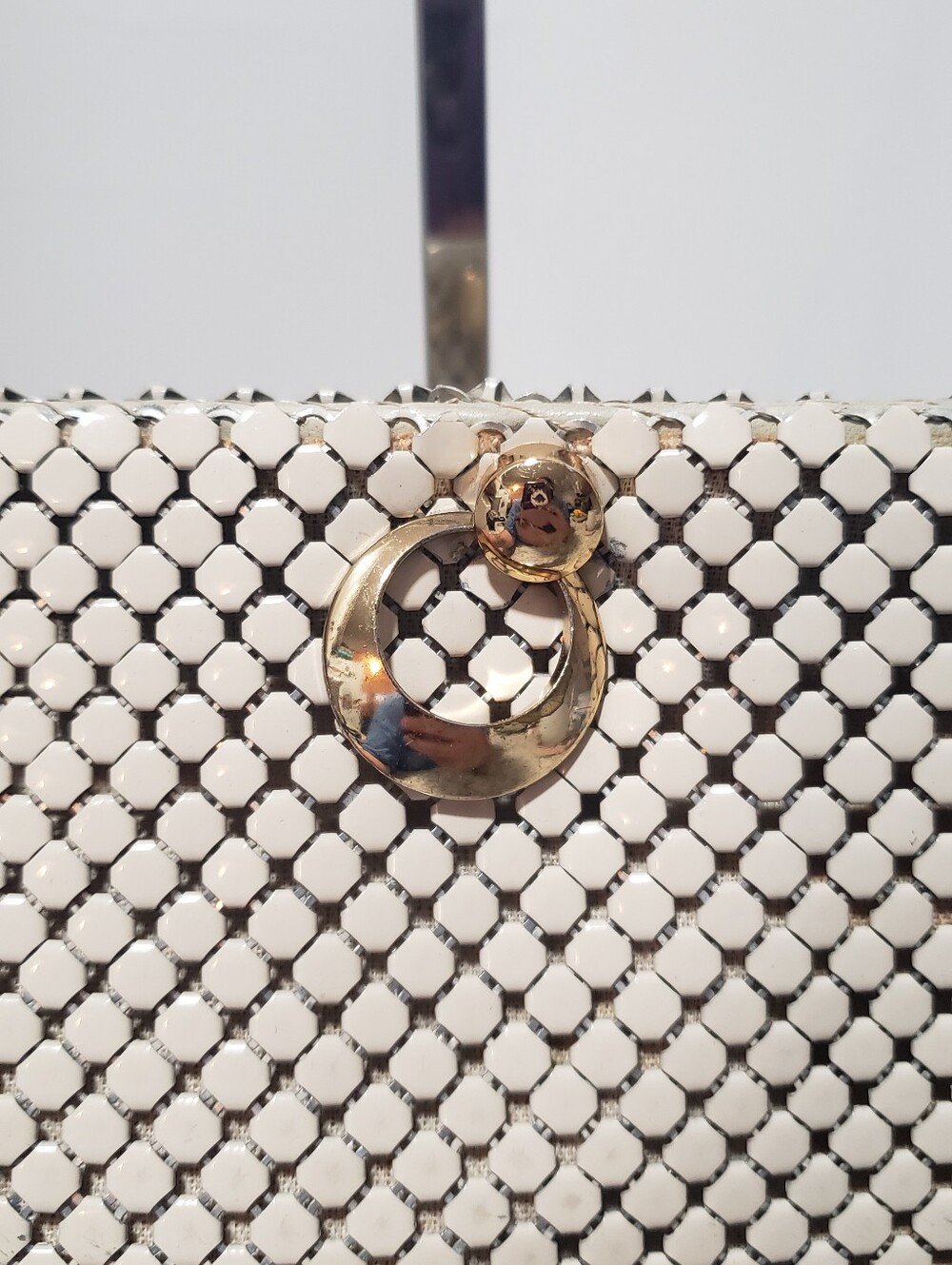 Whiting & Davis Ivory Mesh Vintage Handbag Shoulder Bag - Picture 6 of 11
